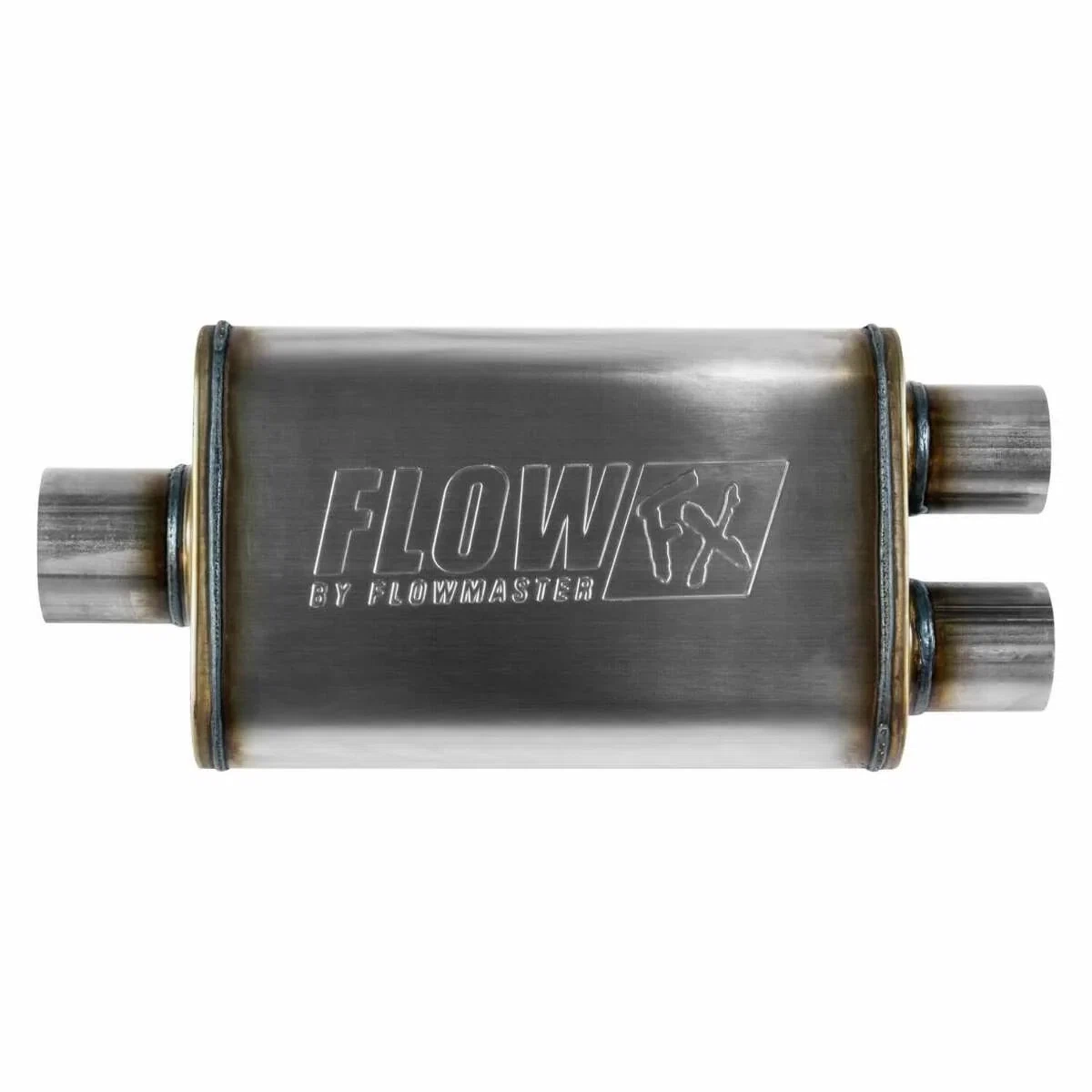 Muffler Flow FX 3_ Center In_2.5_ Dual Out SS Moderate Flowmaster